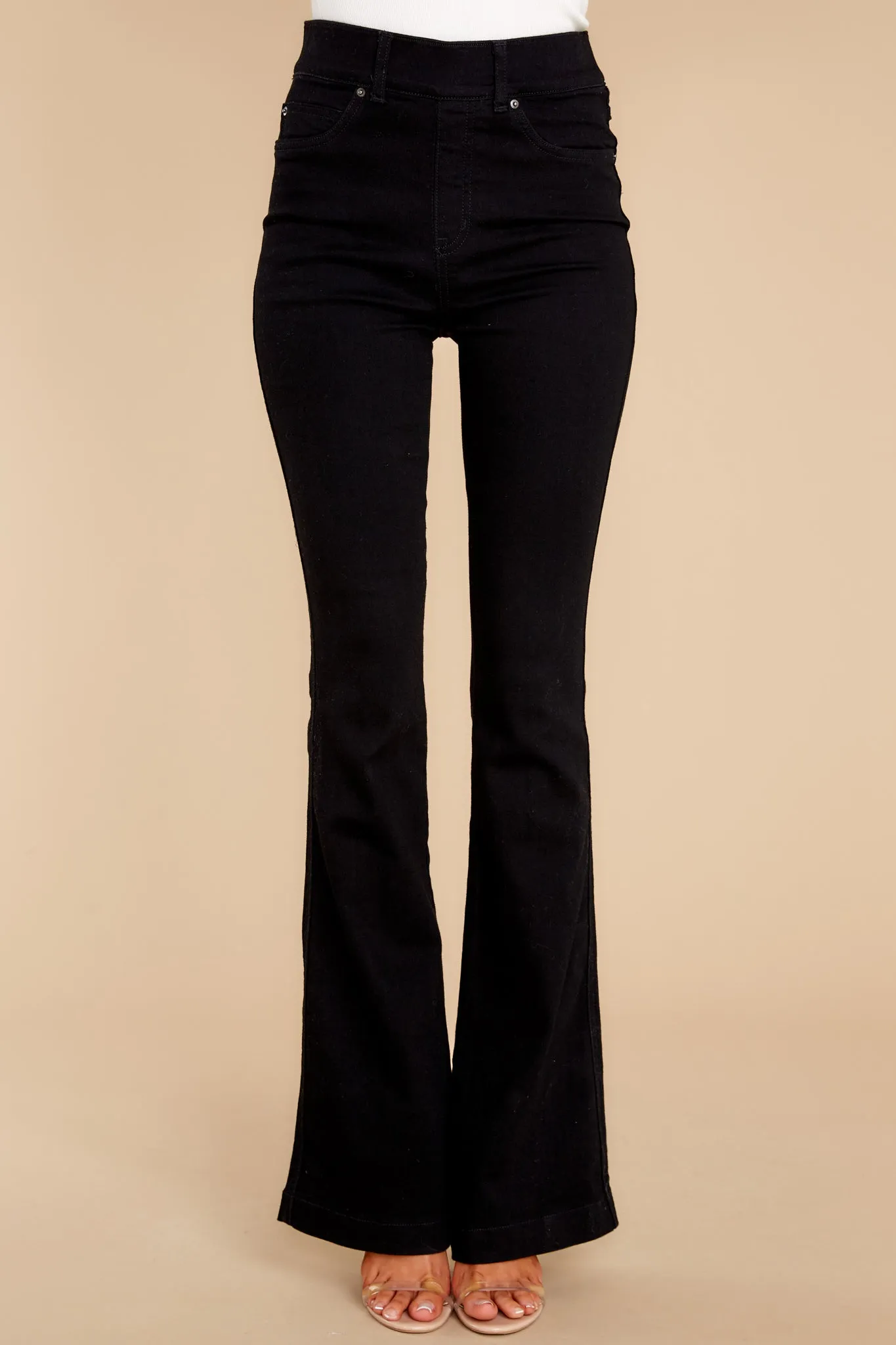 Clean Black Flare Jeans