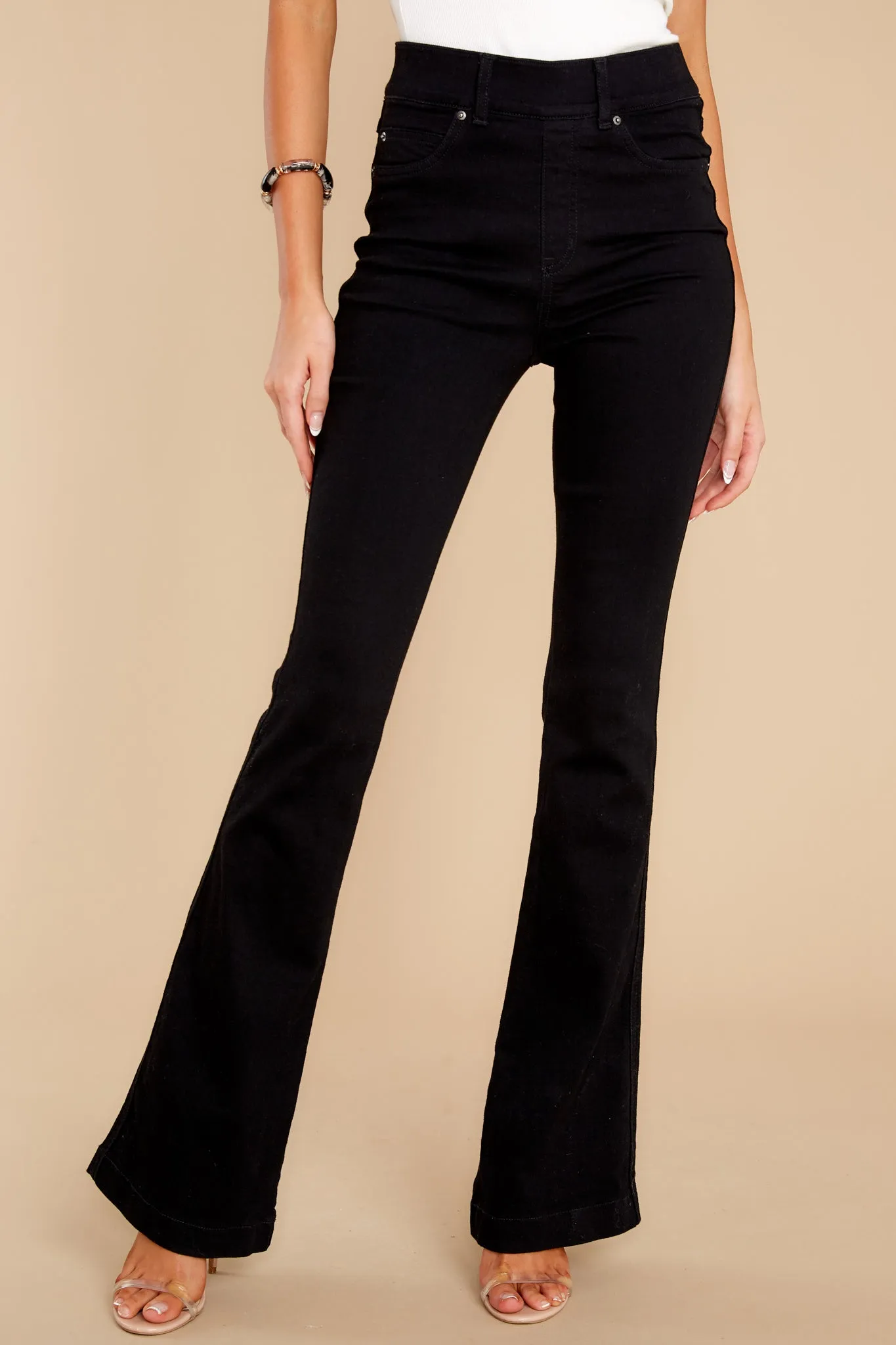 Clean Black Flare Jeans