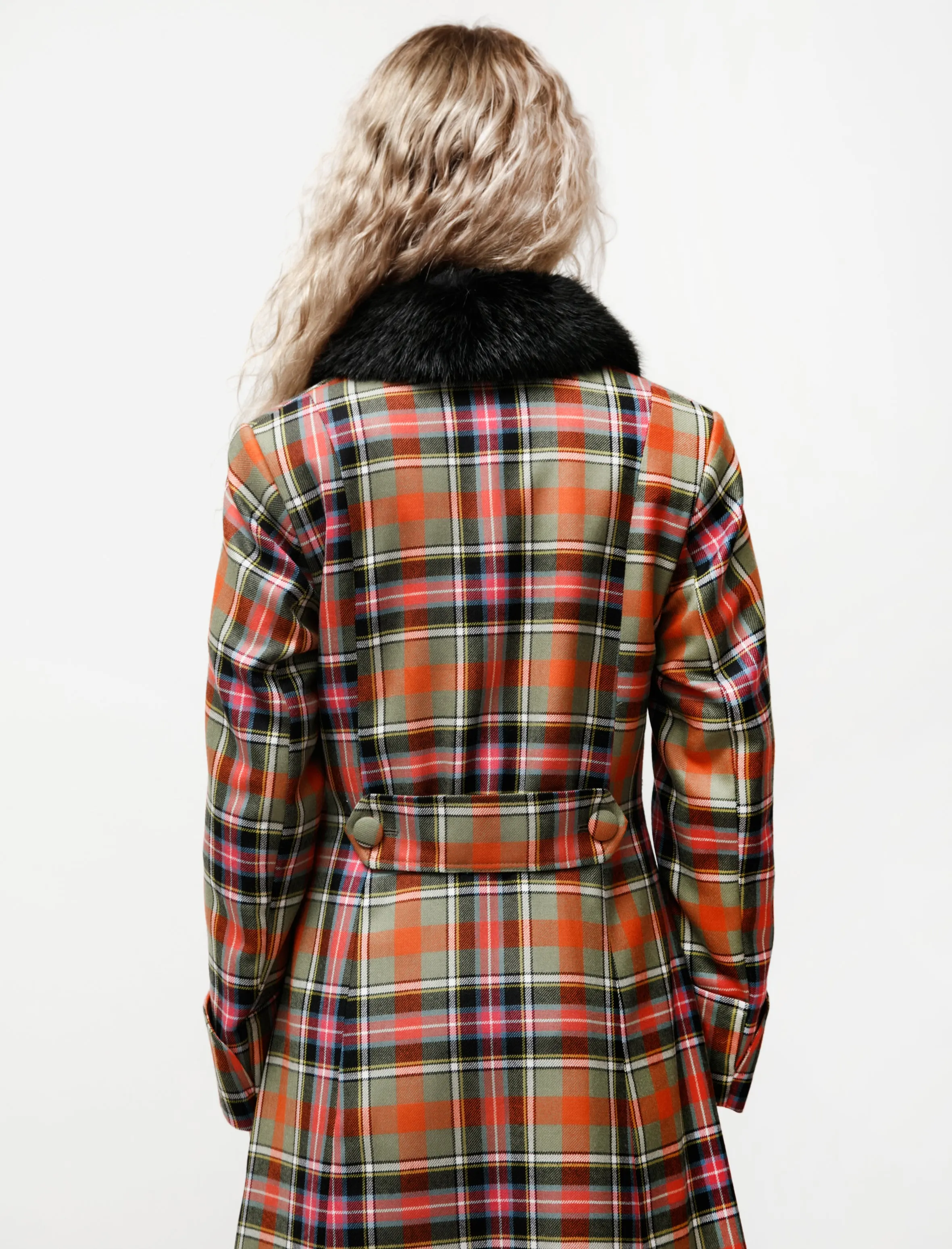 Constantine A-Line Plaid Coat Pink/Multi