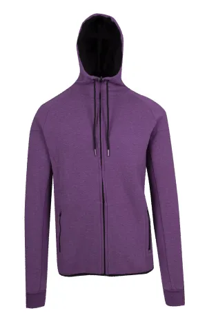 Cotton Face Bonded Polar Fleece Hoodie - Aubergine