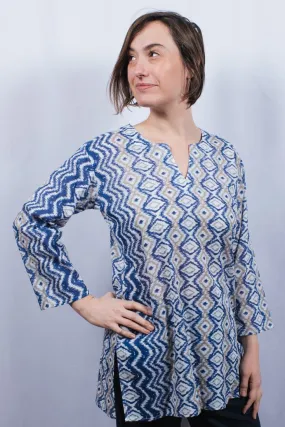 Cotton Tunic Top Bijou Blue