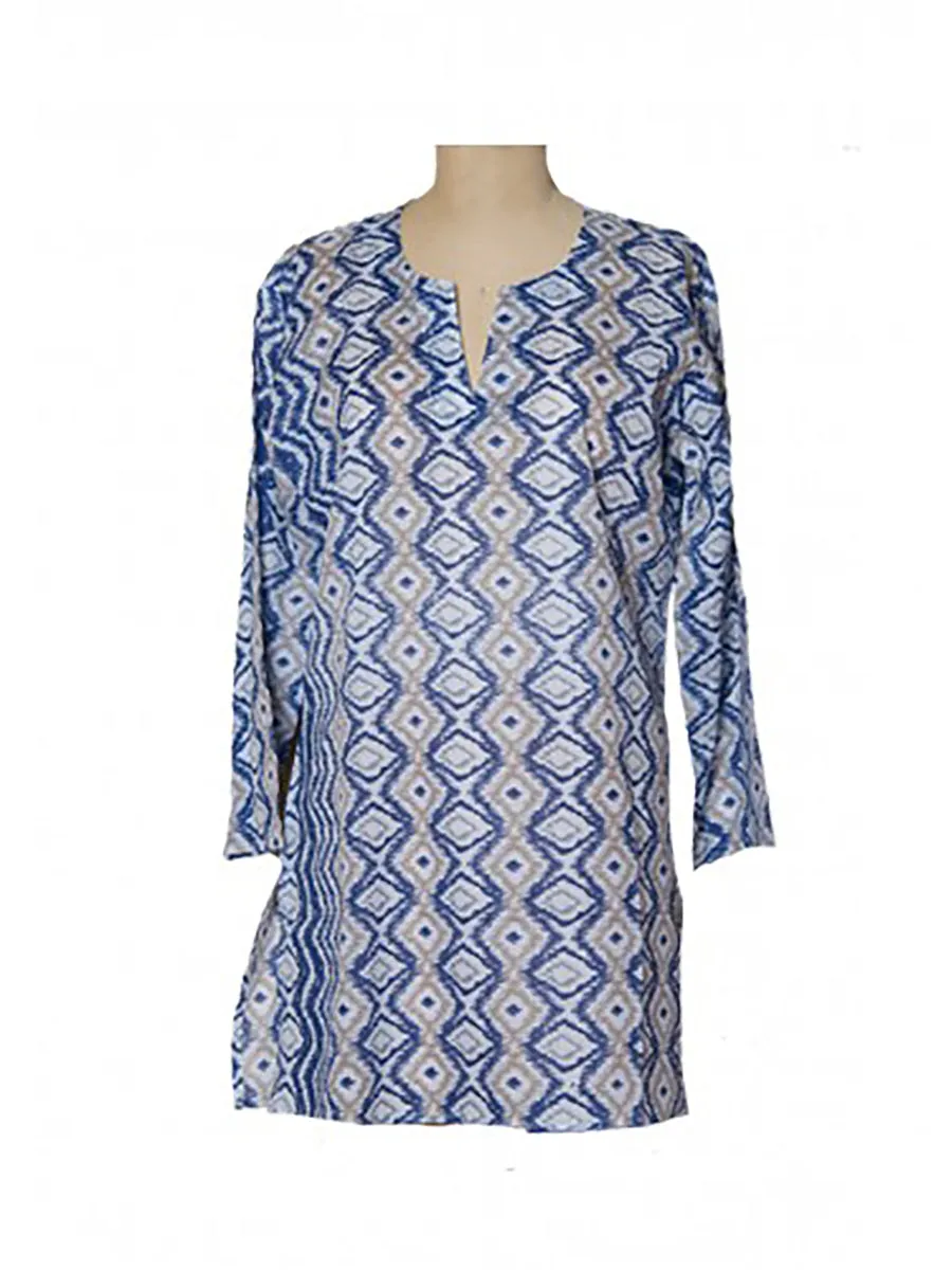 Cotton Tunic Top Bijou Blue