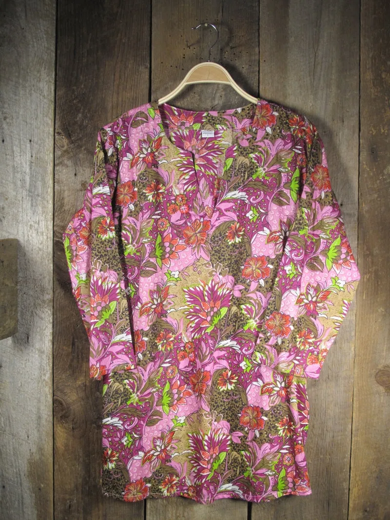 Cotton Tunic Top Lush Floral