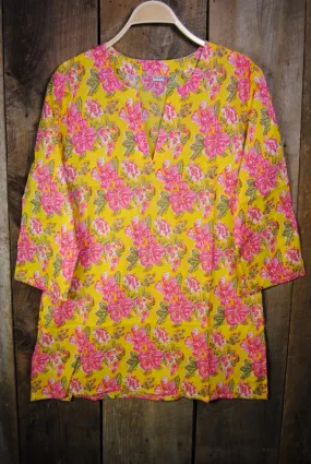 Cotton Tunic Top Marigold Yellow