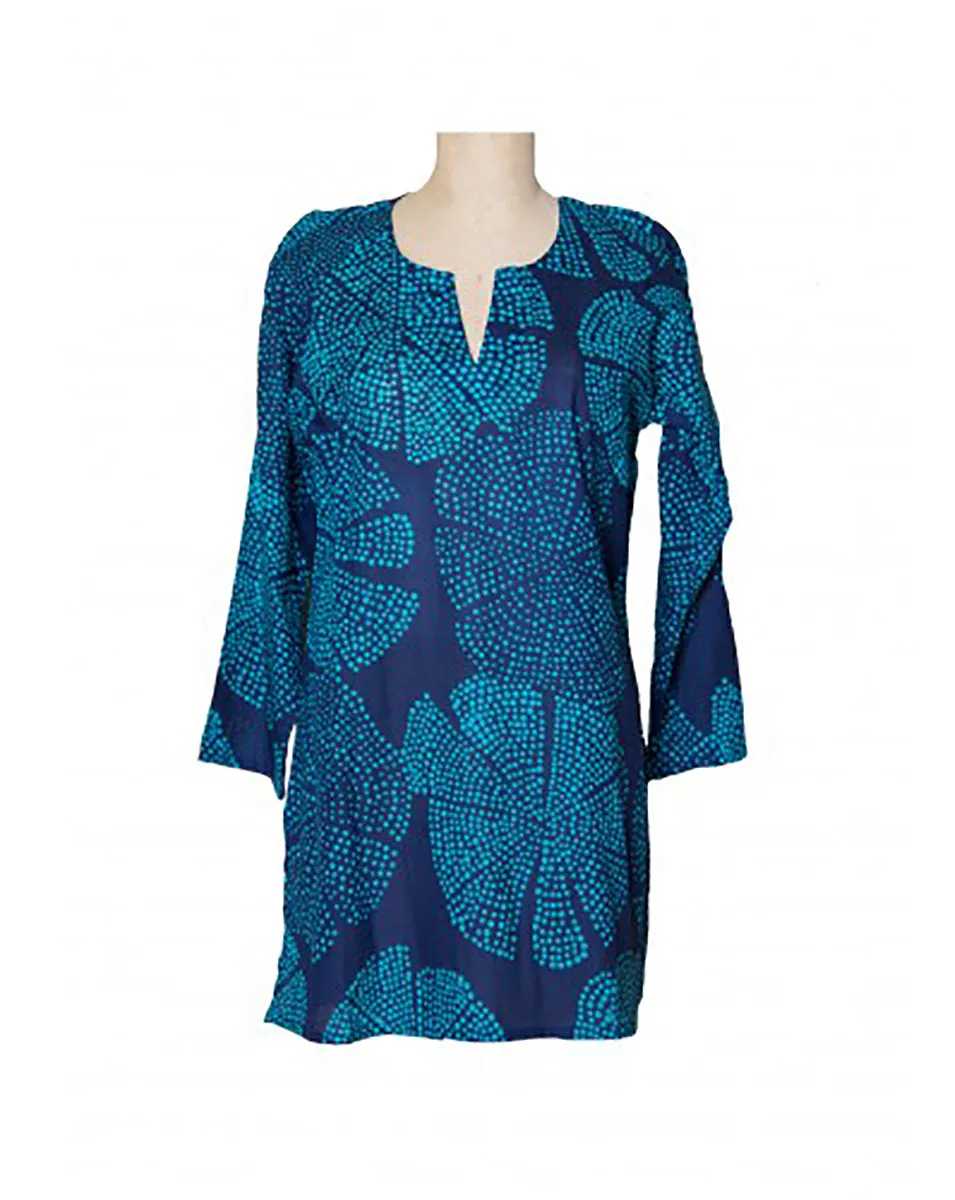 Cotton Tunic Top Navy Teal