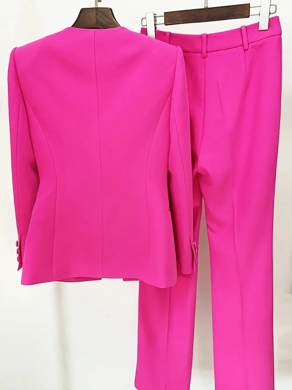 COUPERA Cut-out Blazer & Pants Set in Fuchsia