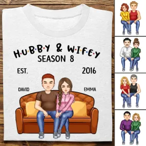 Couple - Hubby And Wifey Seasons - Personalized Unisex T-shirt