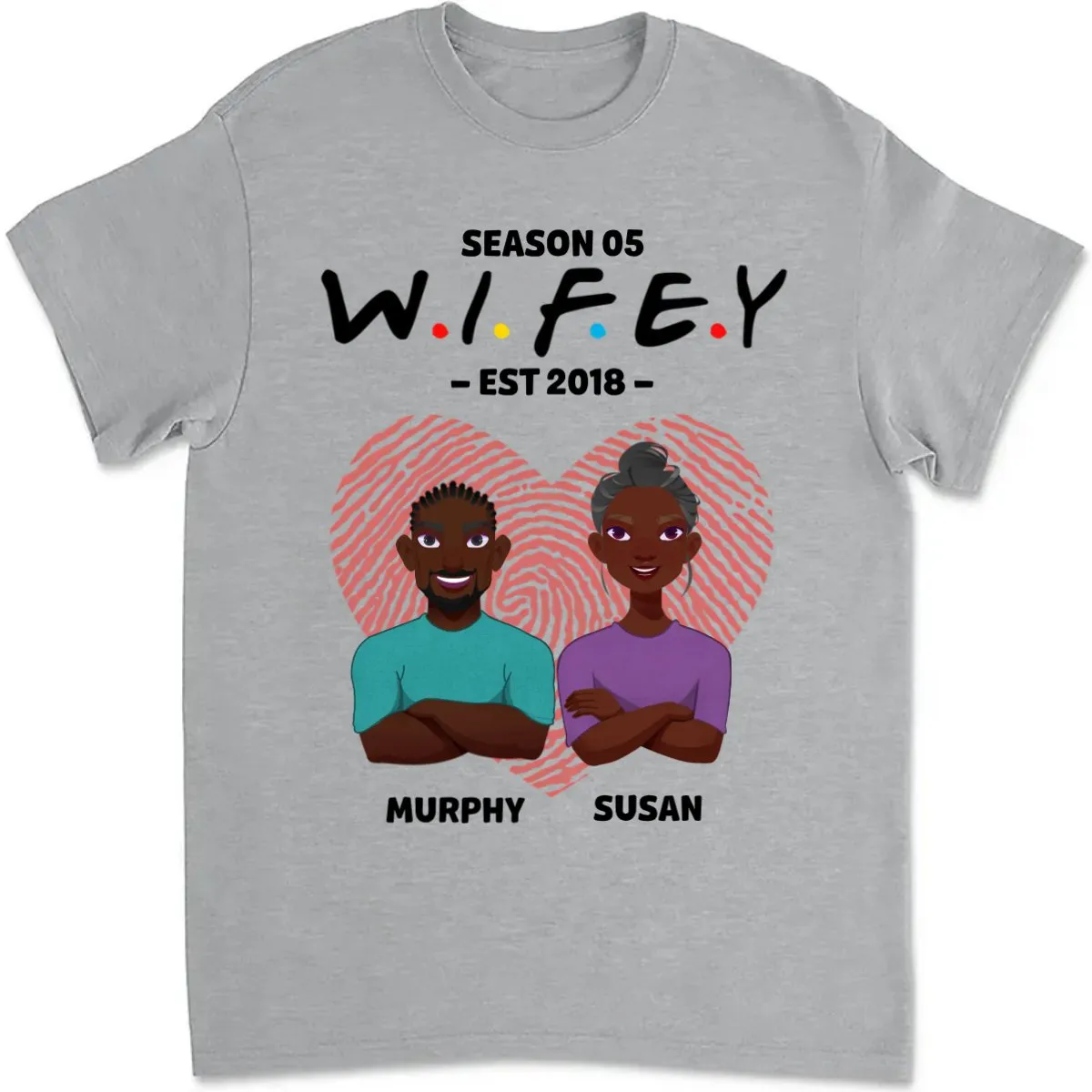 Couple - Hubby Wifey Season V2 - Personalized Unisex T-shirt