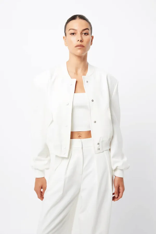 Courtside Bomber White