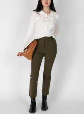 Crosby Cropped Flare Trouser - Army