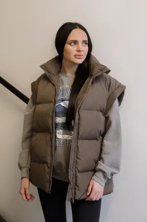 Dark Brown Puffer Vest