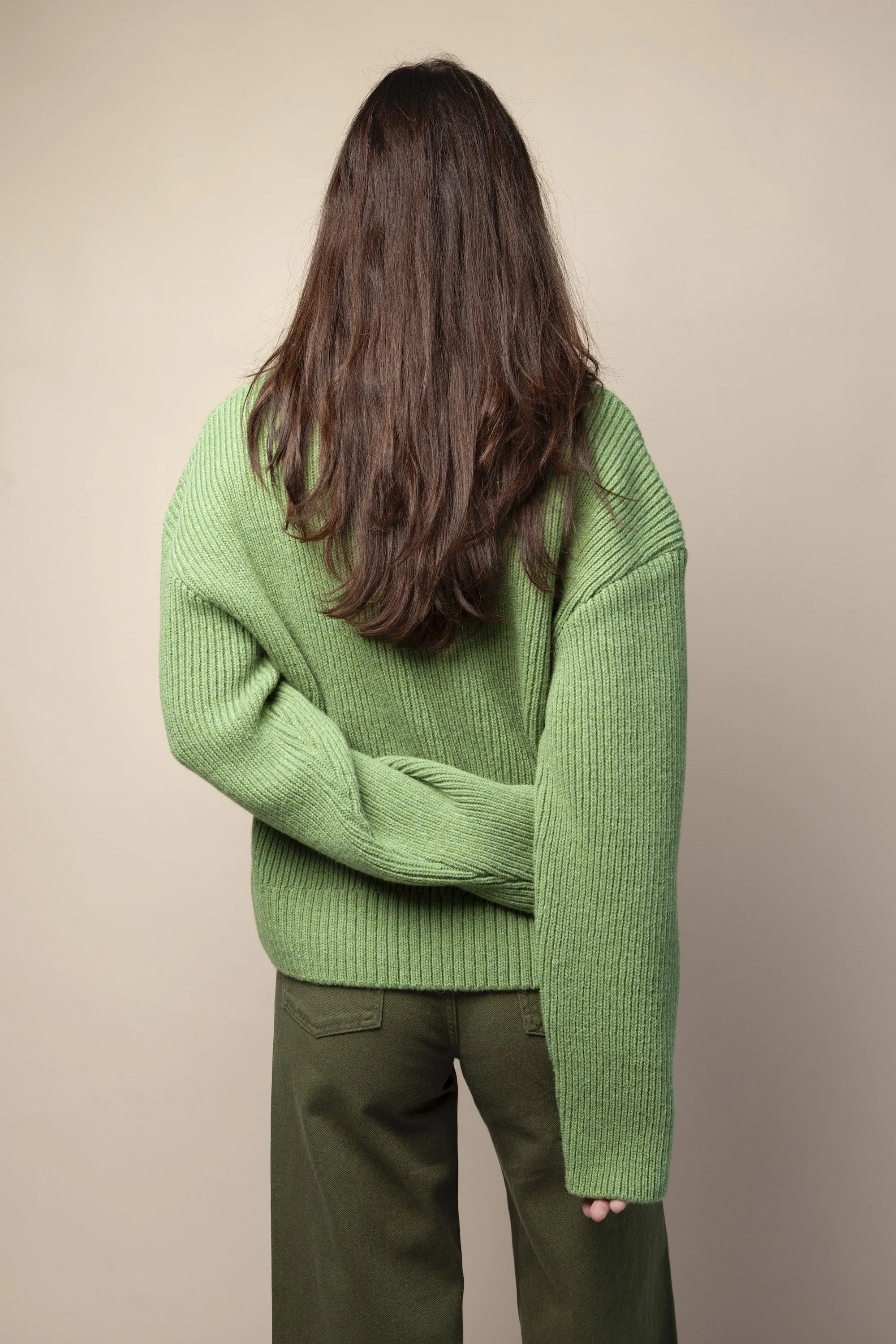 dash knit sweater green