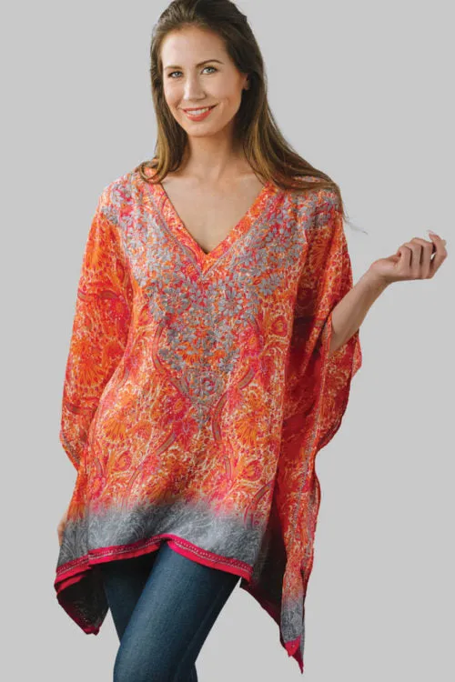 Demira Embroidered Top in Orange