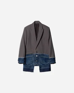 DENIM DOCKING TAILORED JACKET .10【GUNMETAL/INDIGO】