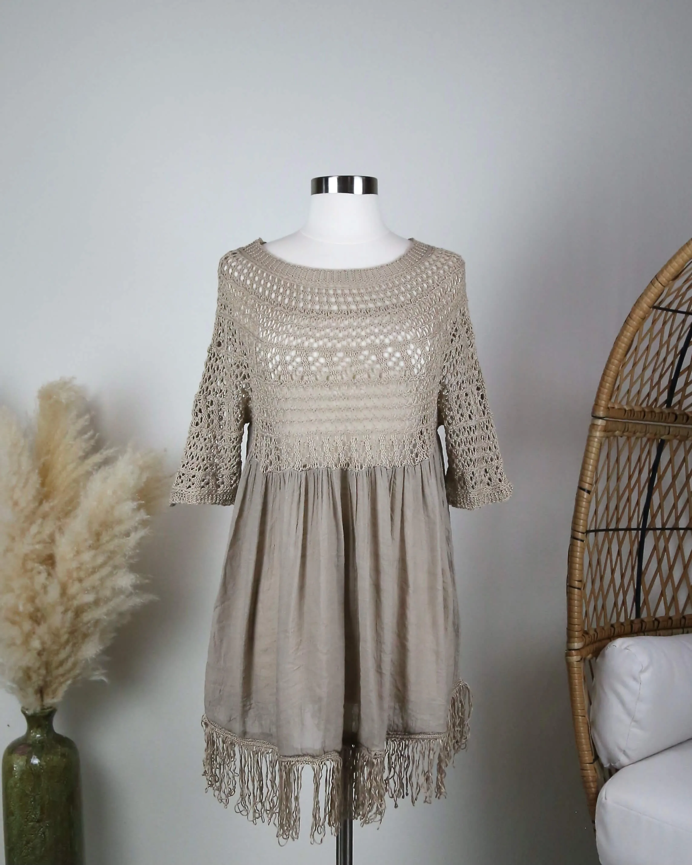 Desert Wanderer Knit Tunic in Khaki