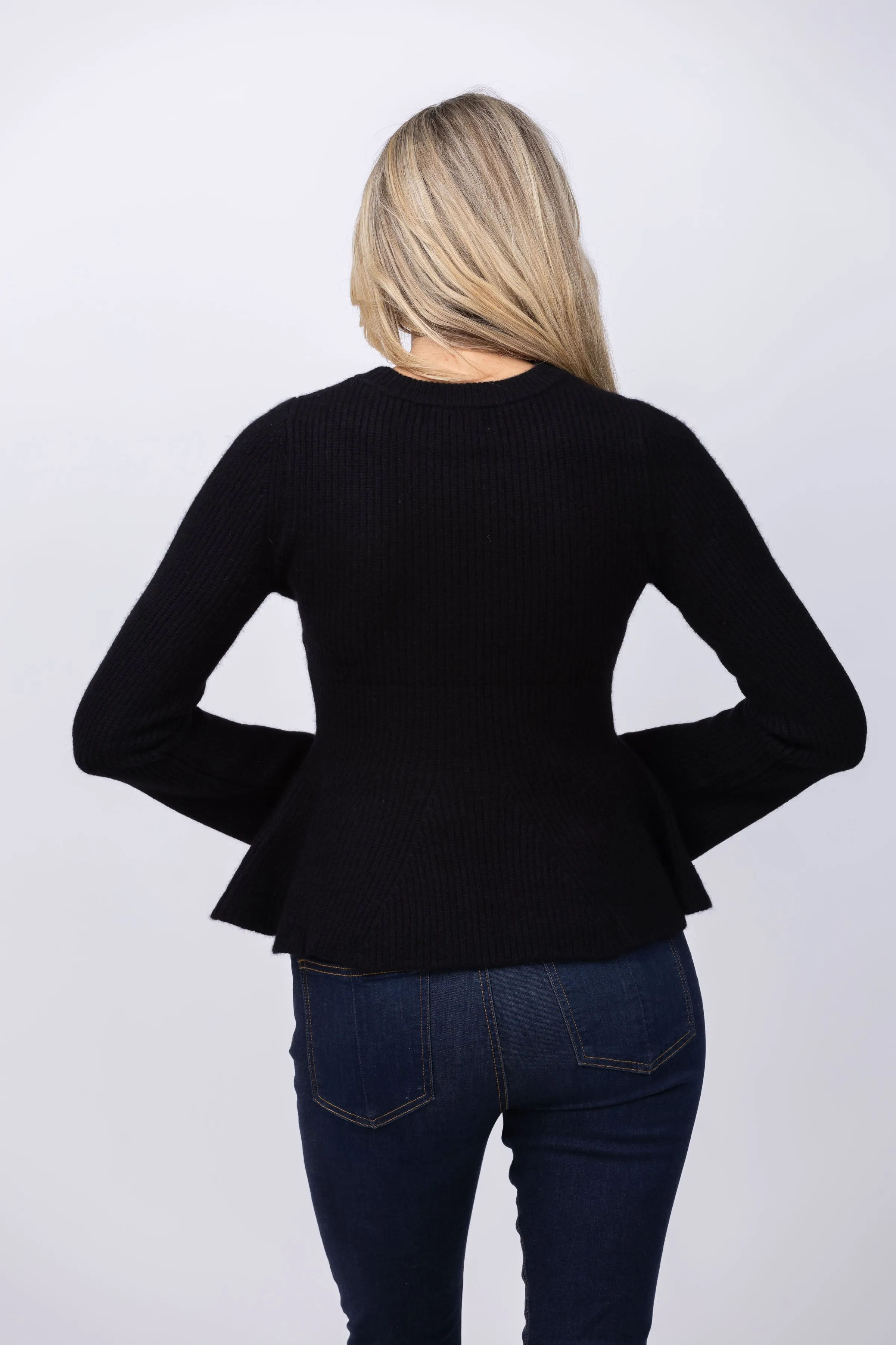 DH New York Bell Sleeve Sweater in Black