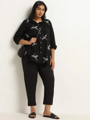 Diza Black Embroidered Cotton Tunic