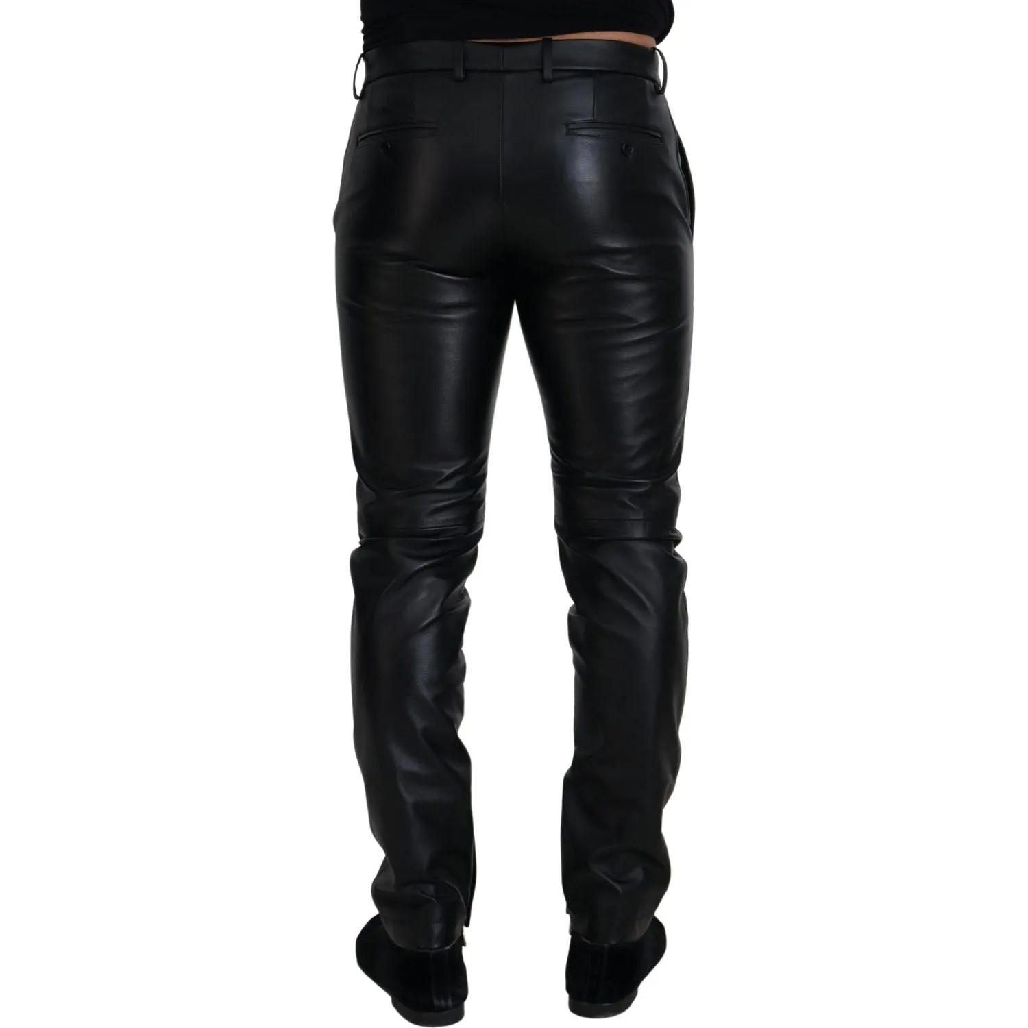 Dolce & Gabbana Elegant Black Agnello Trousers for Men