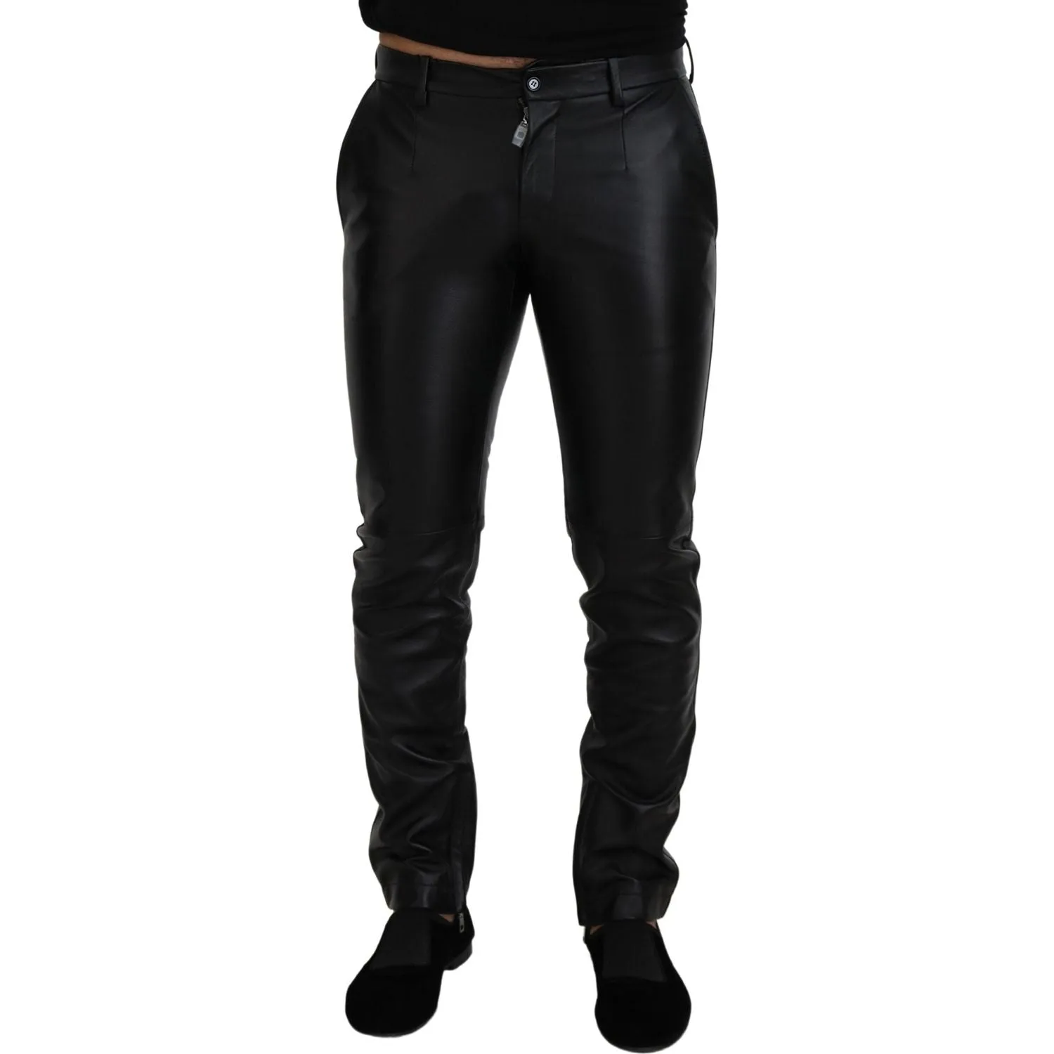 Dolce & Gabbana Elegant Black Agnello Trousers for Men