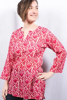 Dolma Cotton Tunic Top Berry