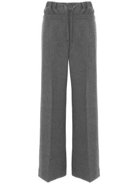 double-waist wool trousers