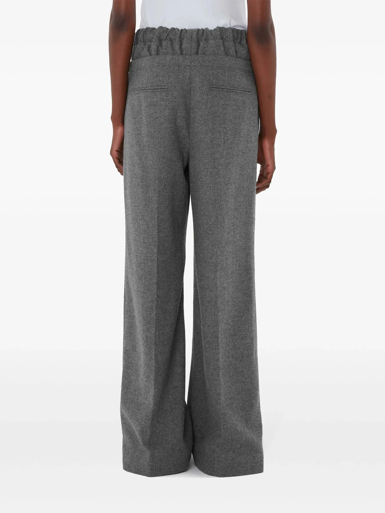 double-waist wool trousers