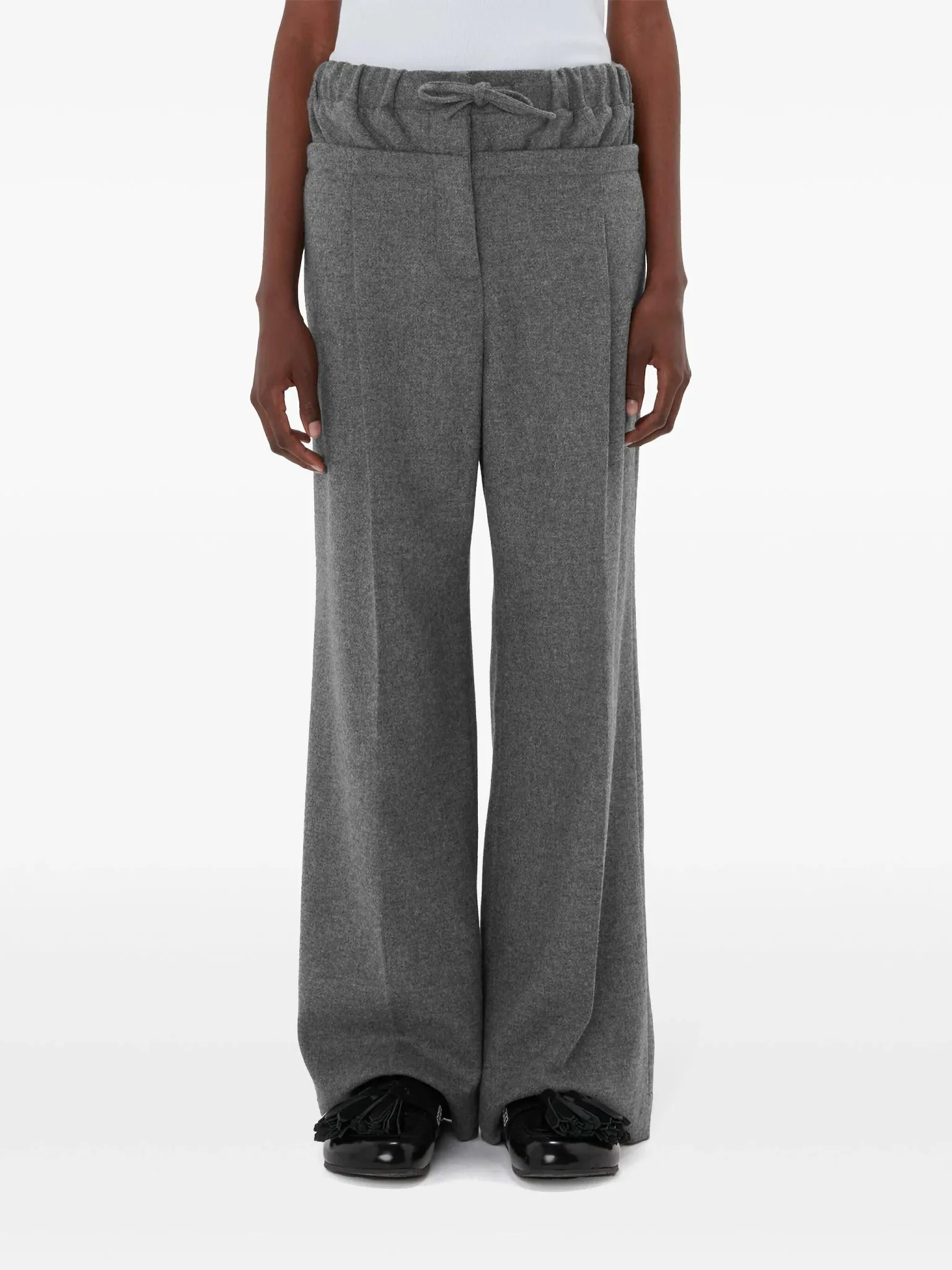 double-waist wool trousers