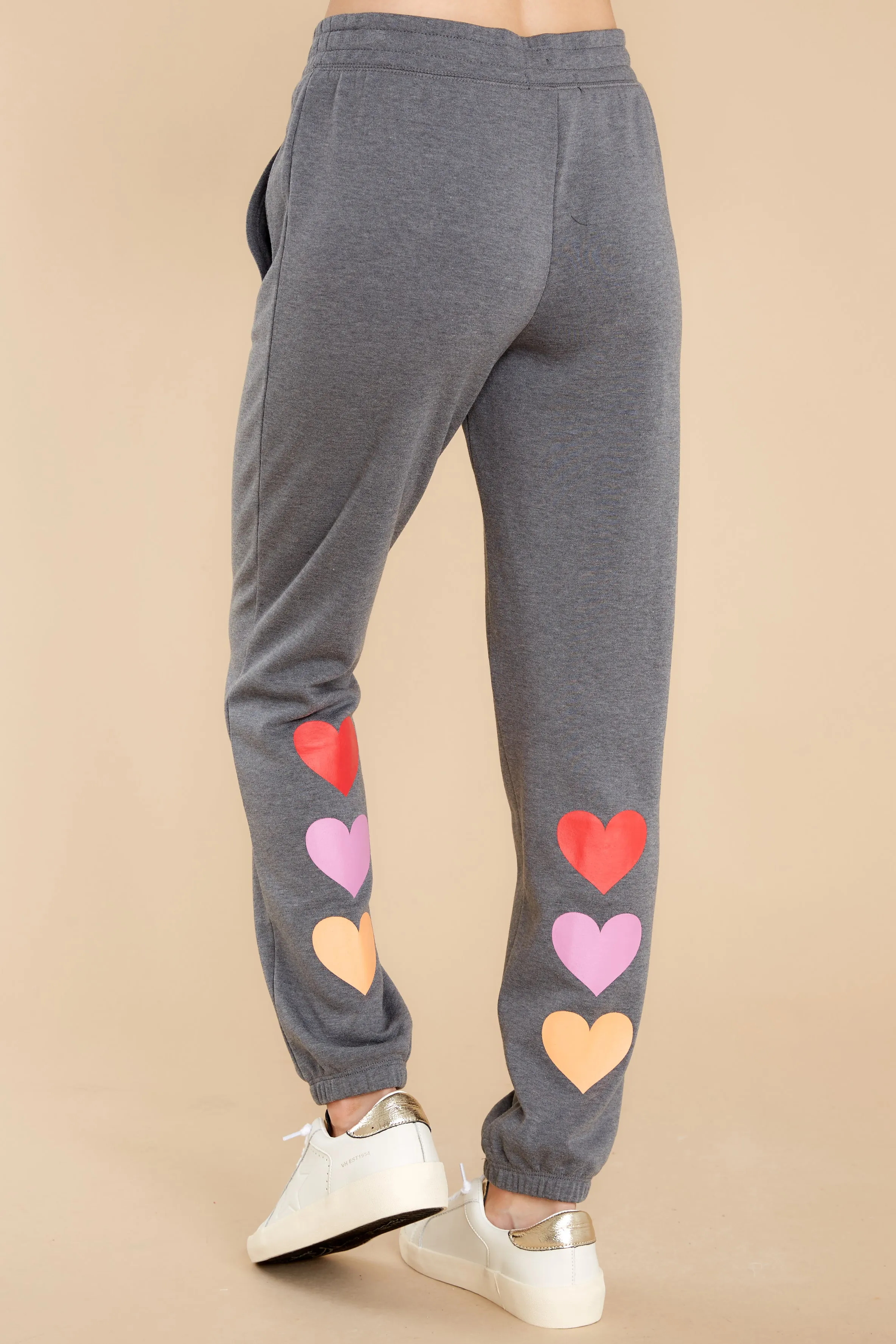 Dream Chaser Grey Heart Print Joggers