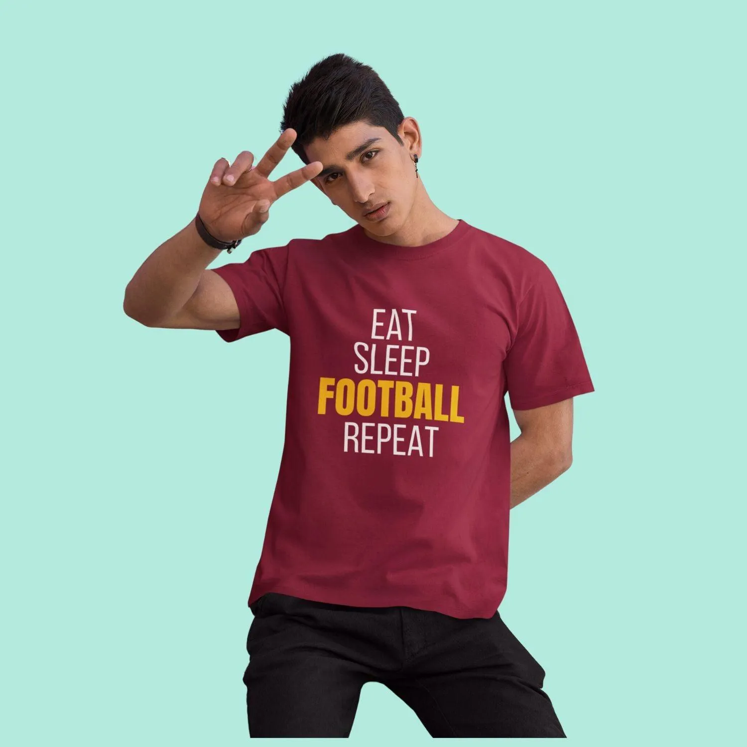 Eat Sleep Football Repeat - Men's T-Shirt