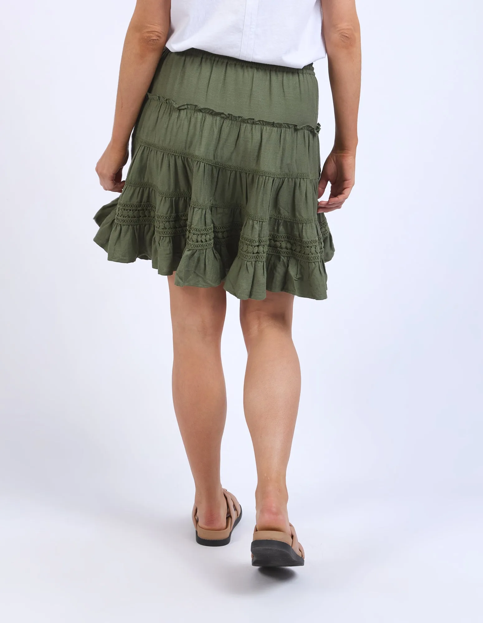 Elm Market Lace Trim Skirt - Clover