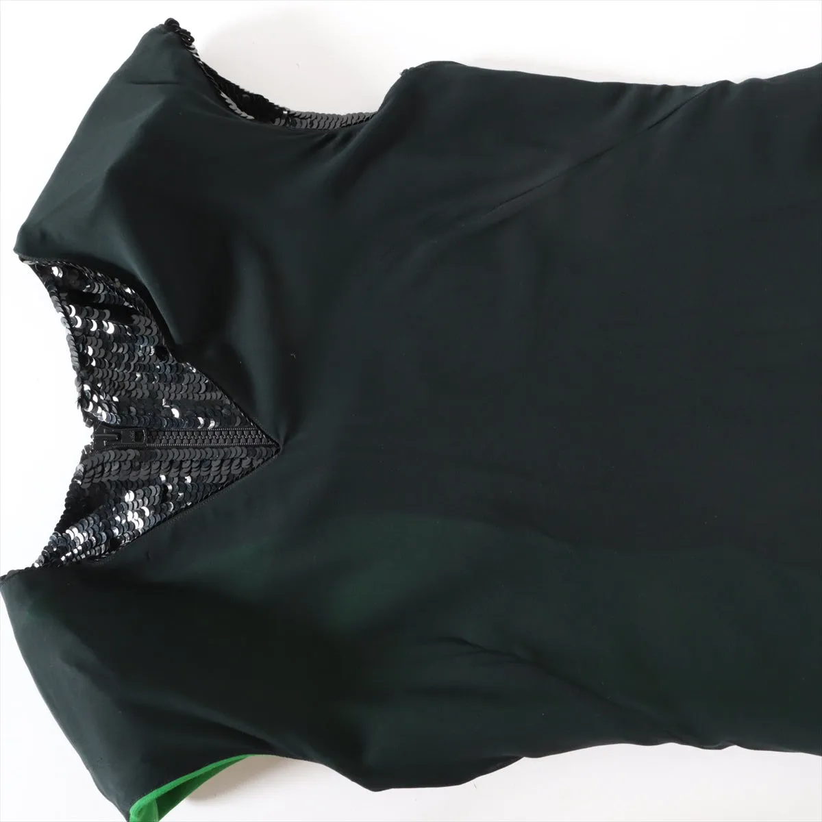 Emilio Pucci  Sequins Rayon Dress Black x Green