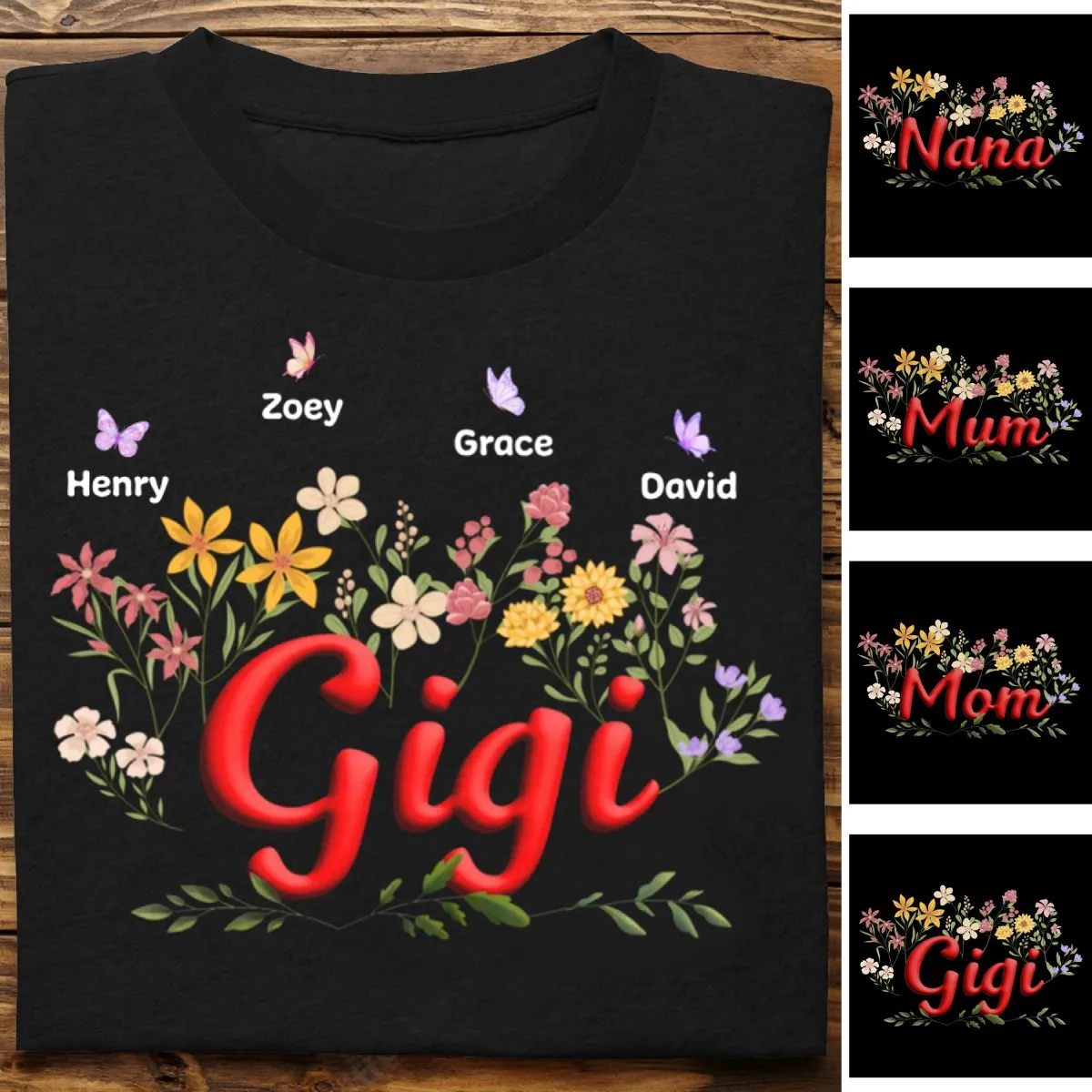 Family - Blossoming Flowers In Garden Of Love - Personalized T-Shirt