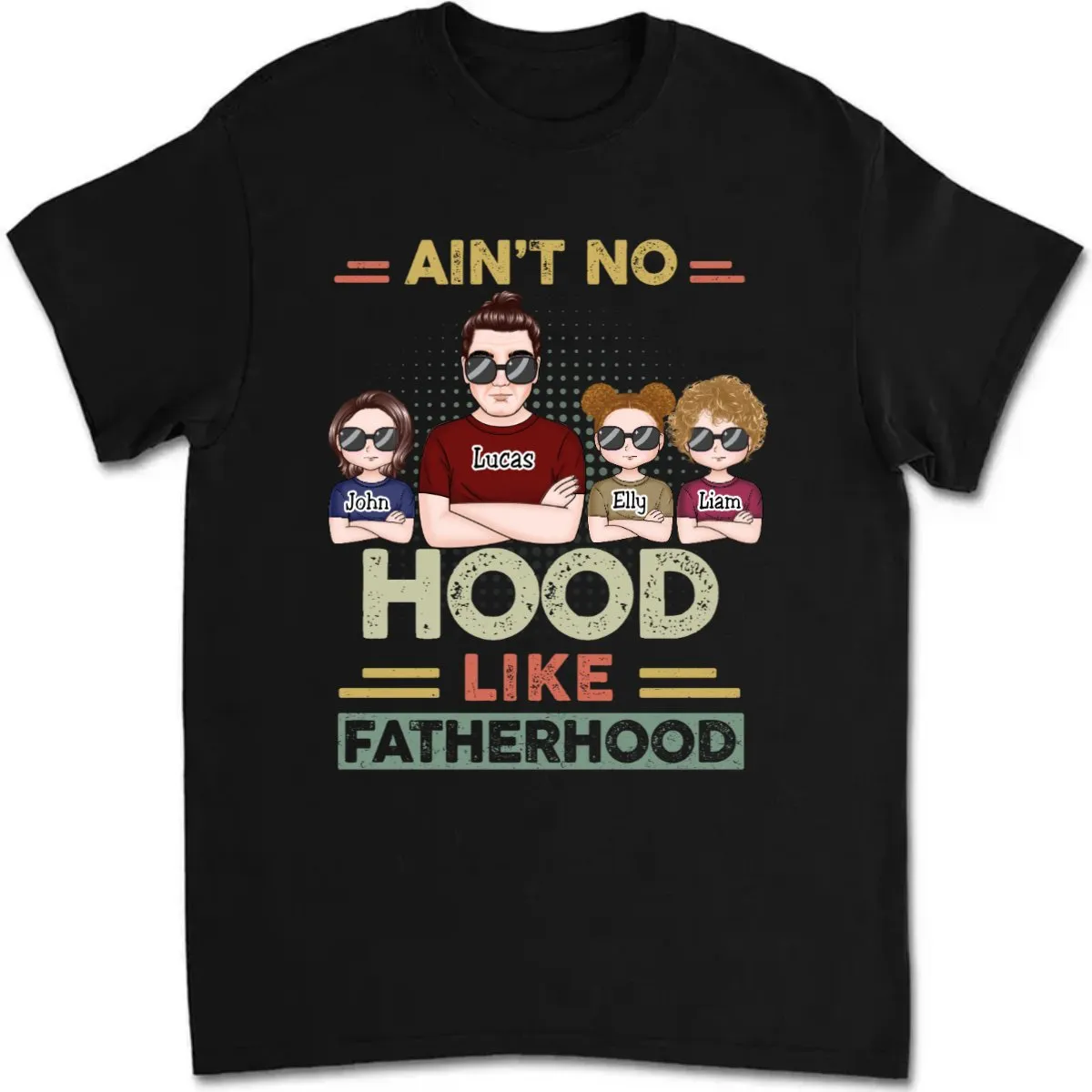 Father's Day- Ain't No Hood Like Fatherhood - Personalized T-Shirt