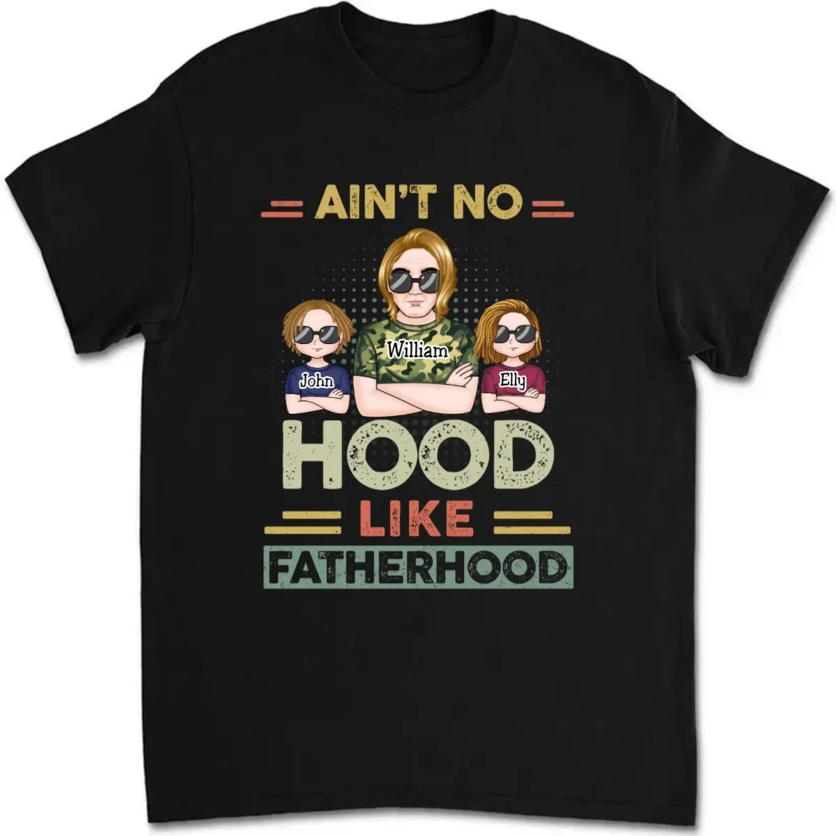 Father's Day- Ain't No Hood Like Fatherhood - Personalized T-Shirt