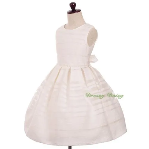 FG334 Embroidery Jacquard Dress Flower Girl Wedding Occasion Birthday Size 4-11