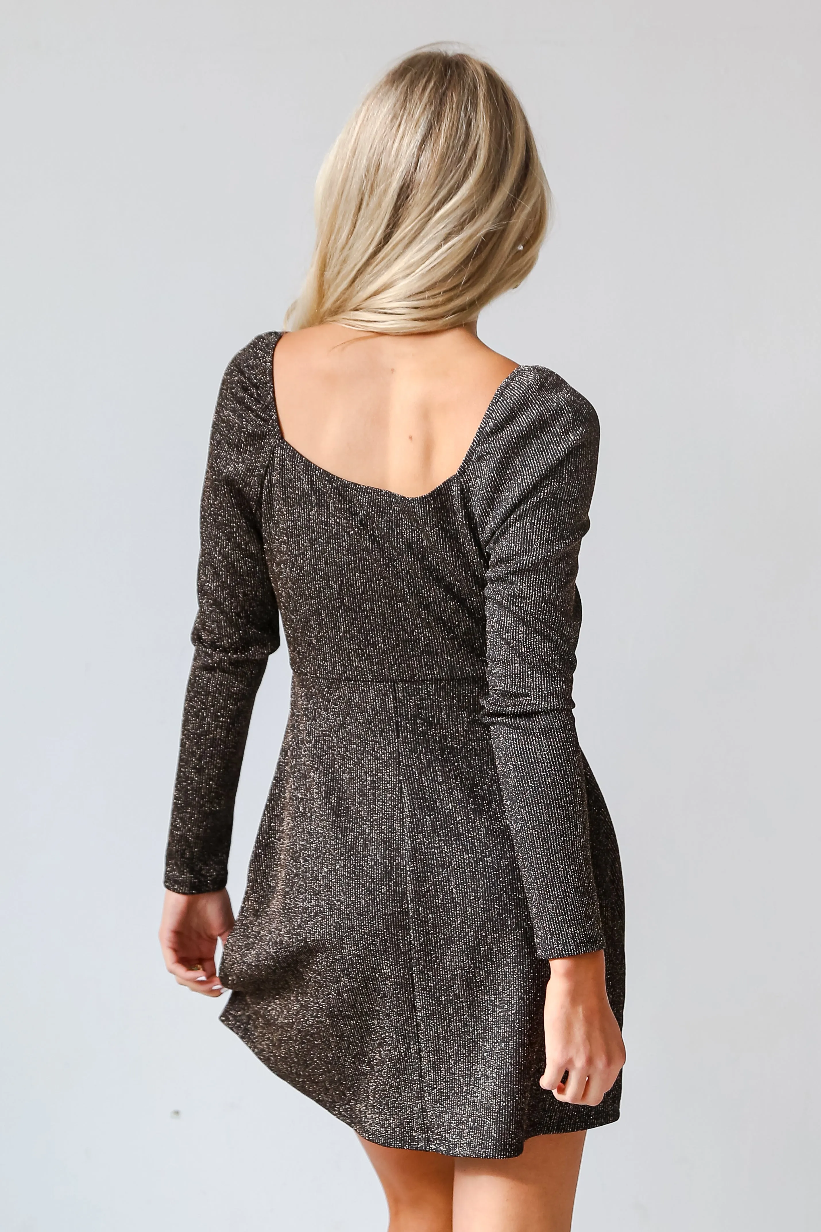 FINAL SALE - Glamorous Glitz Black Metallic Mini Dress