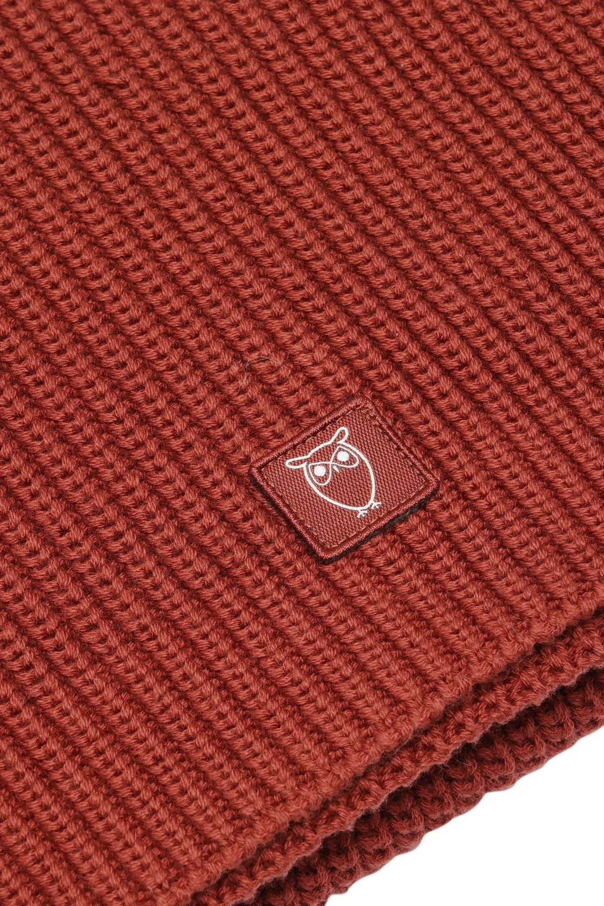 Fired Brick Rib Knit Scarf Knowledge Cotton Apparel