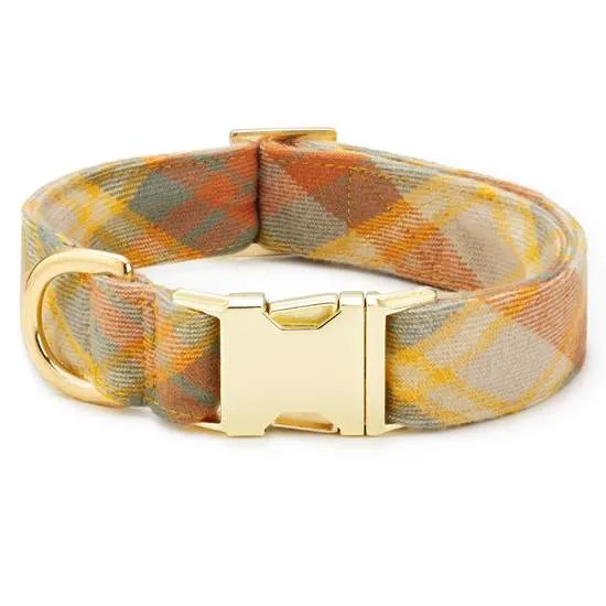 Foggy Dog Harvest Plaid Flannel Dog Collar