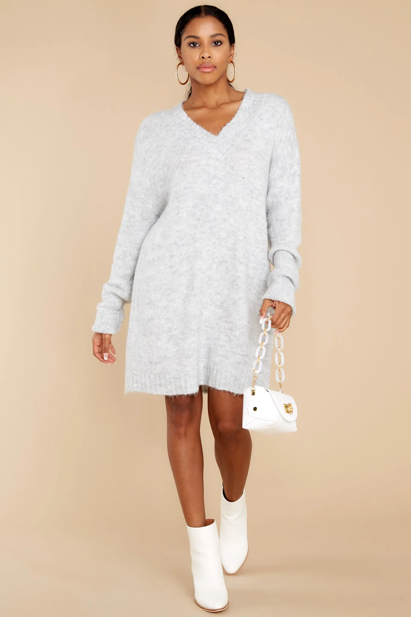 Forever In Love Heather Grey Tunic Sweater