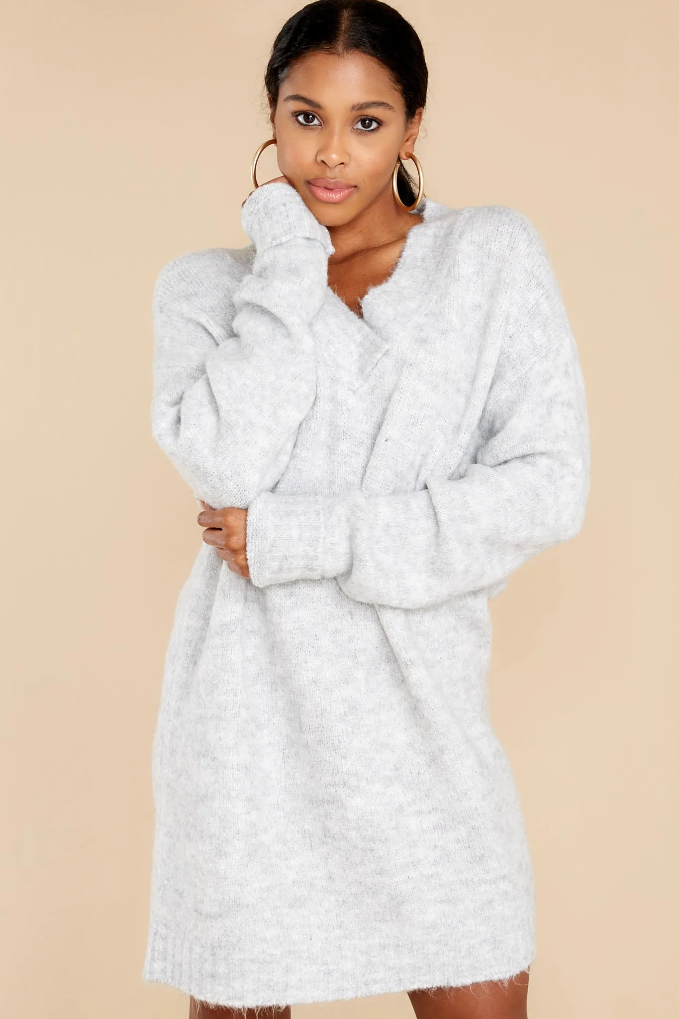 Forever In Love Heather Grey Tunic Sweater