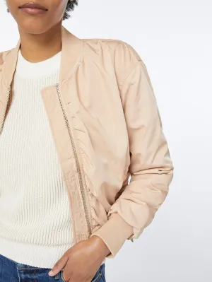 Frame - Shirred Bomber Jacket in Nude