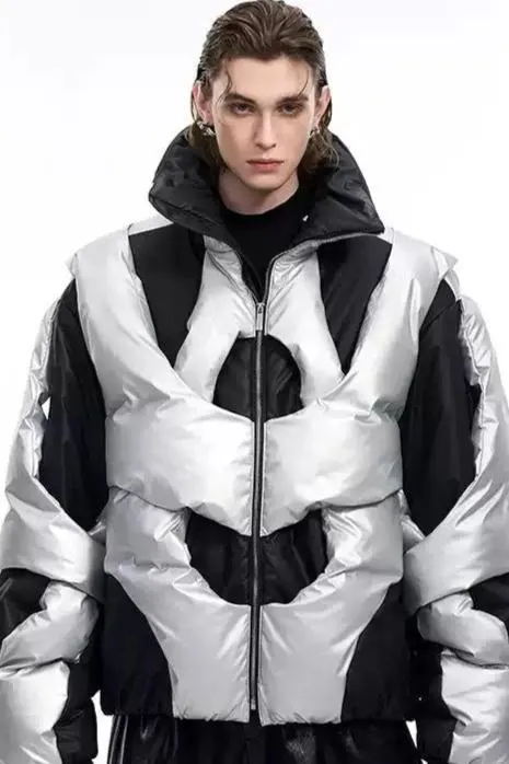 Futuristic Structured Puffer Jacket