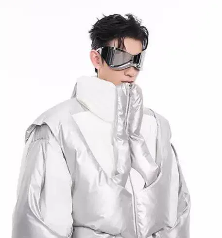 Futuristic Structured Puffer Jacket