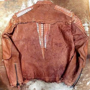 G-Gator Cognac Crocodile/Lambskin Bomber Jacket