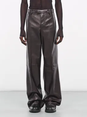 Gaspar Flared Leather Trousers (B0011607-LT117-038-AUBERGINE)