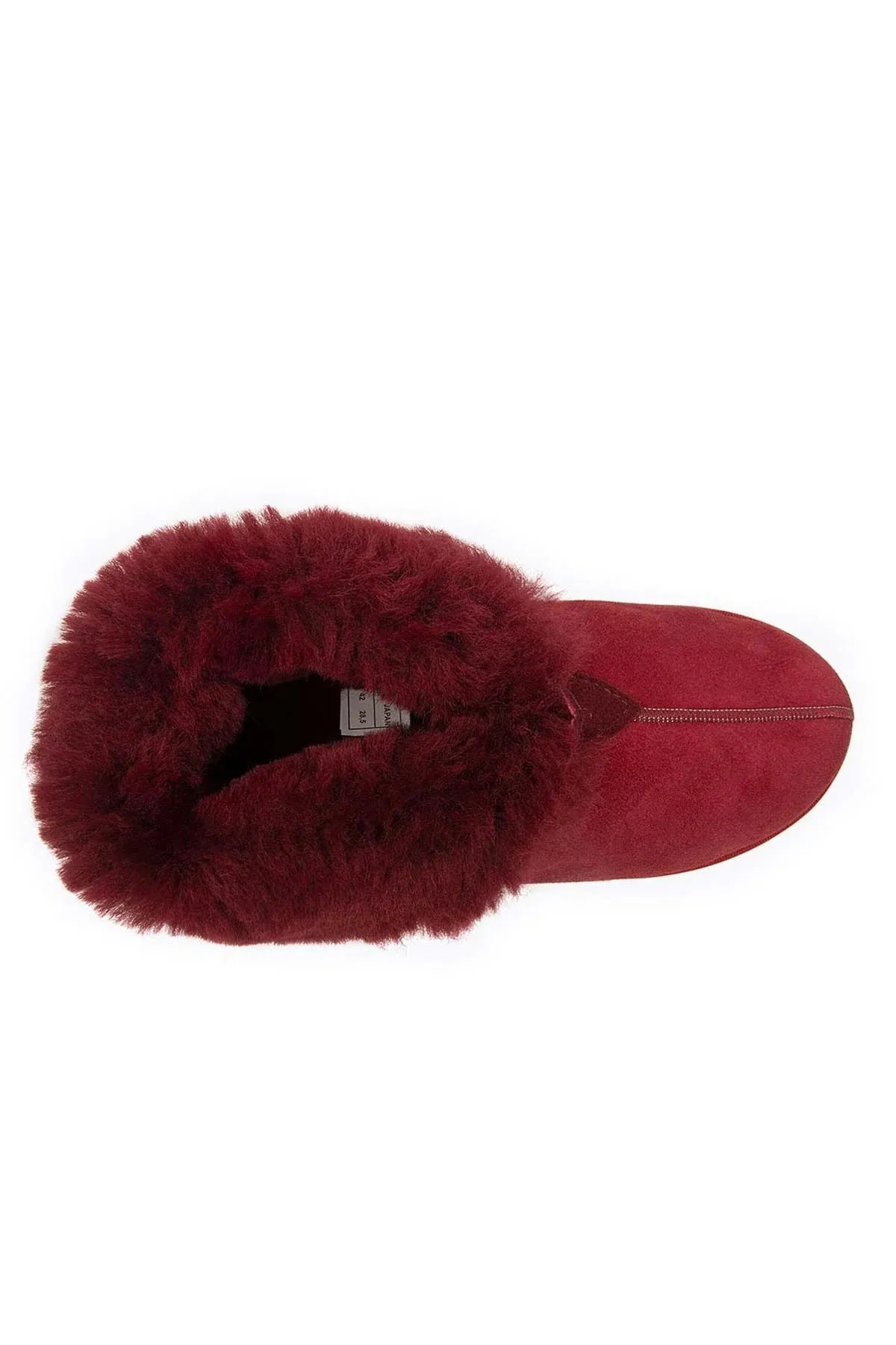 Genuine Suede Sheepskin Unisex Fudnap 191200 Burgundy