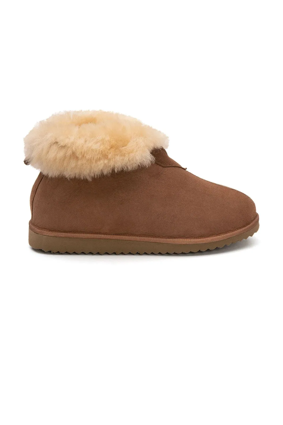 Genuine Suede Sheepskin Unisex Fudnap 191200 Tan