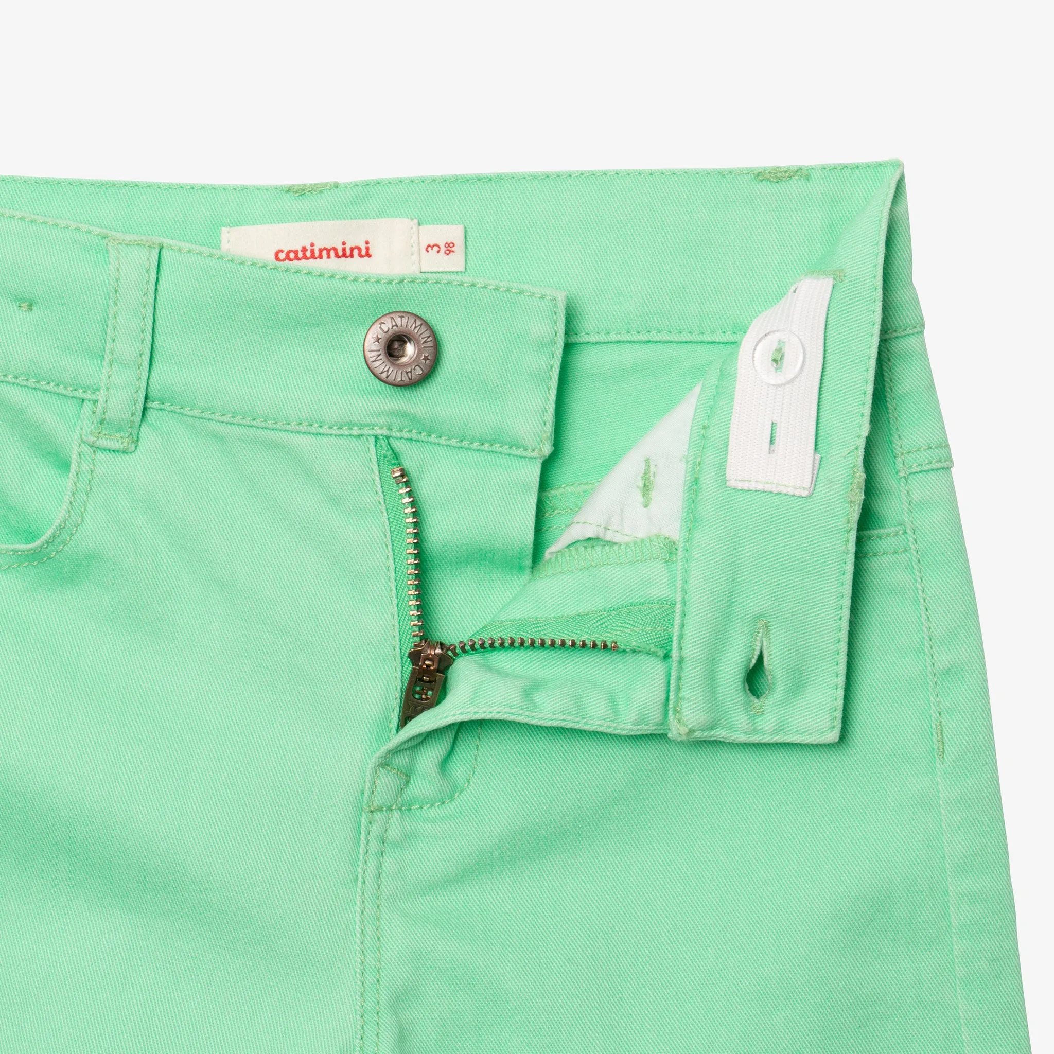 Girls' apple green jeans