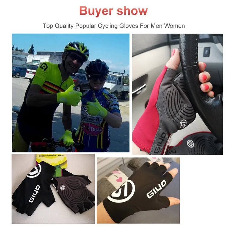 GIYO Outdoor Half-Finger Gloves Mountain Road Bike Cycling Gloves, Size: XXL(Black)