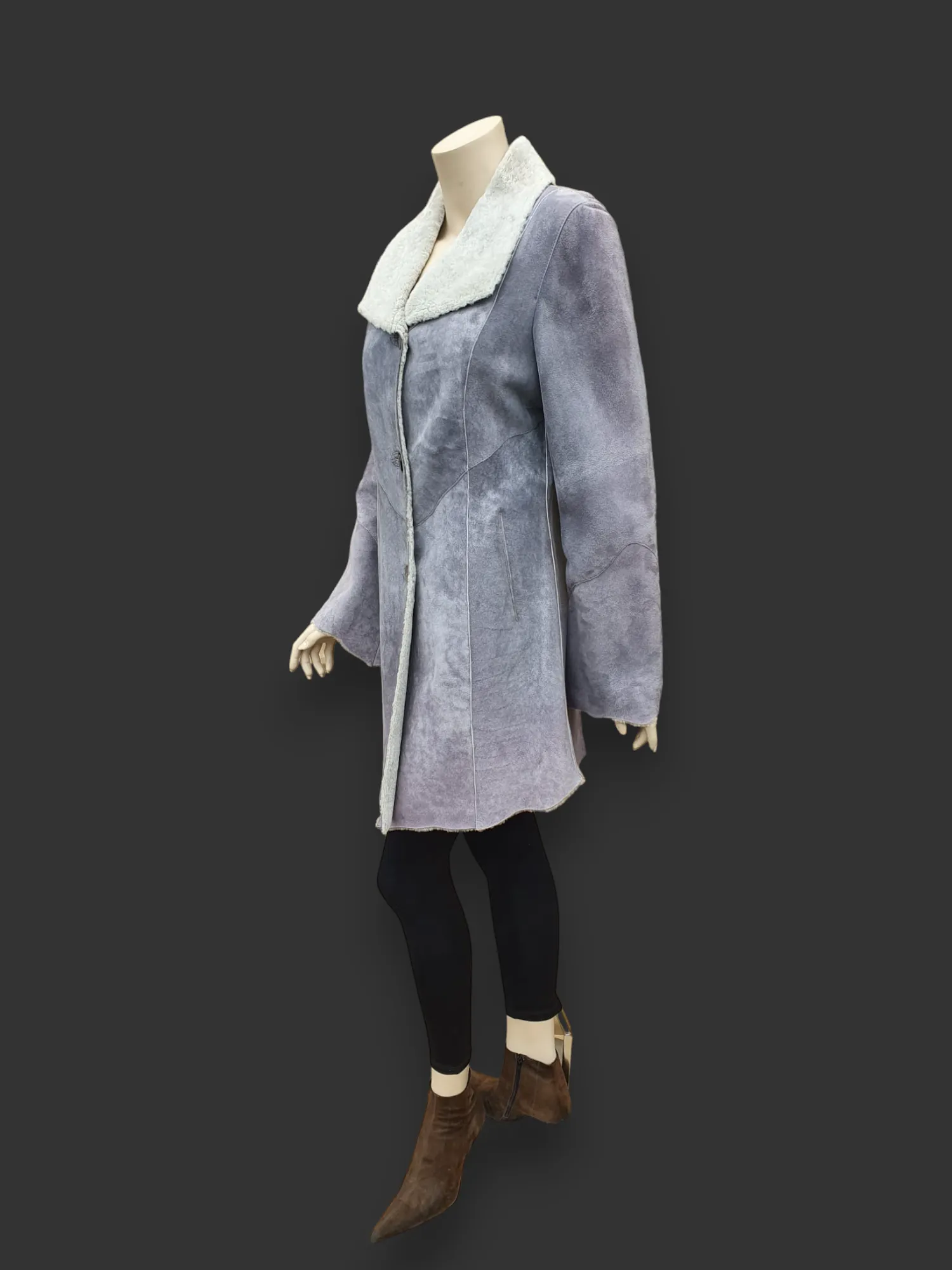 Gray Shearling Coat -Size 40